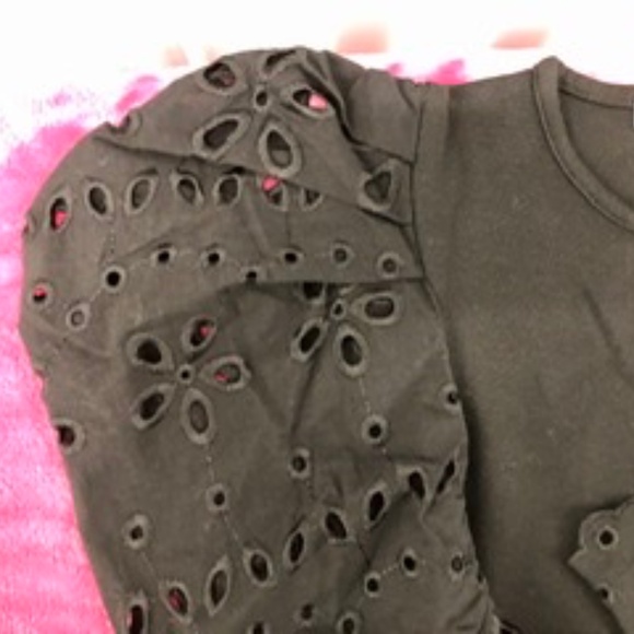 ZARA Puffy Sleeves Lace Top Blouse, M, NWT - Picture 3 of 6